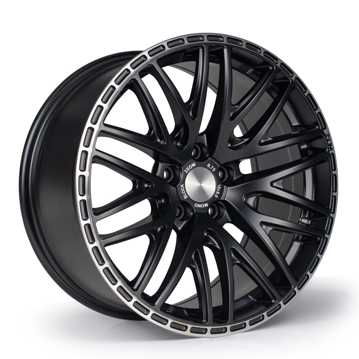 18x9 3SDM 0.75 5x114.3 et40 CB73.1 Matt Black / Machined Lip