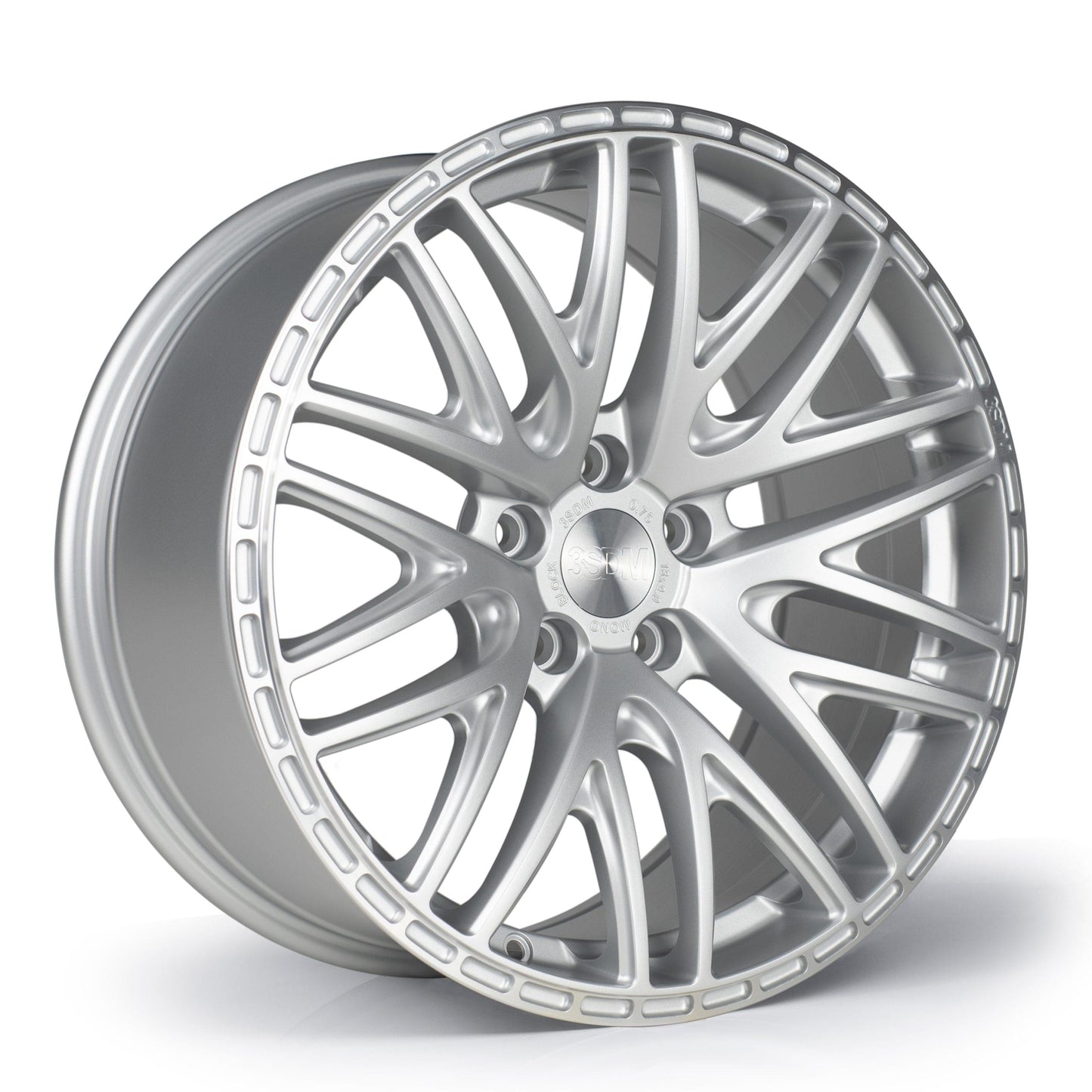 18x8 3SDM 0.75 5x120 et40 CB72.6 Satin Silver / Machined Lip