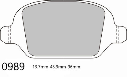 ABARTH 500 595 695  Rear Pads 0989