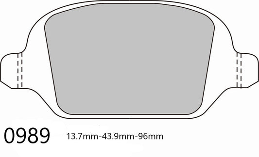 FIAT PUNTO (188) 1.8 I HGT 130 16V  Rear PBS Brake Pads  1999 > 2003     0989