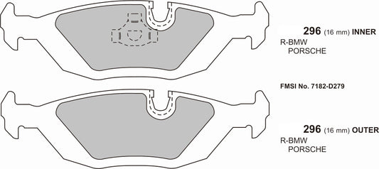 7 Series BMW E23 Performance brake pads 0296