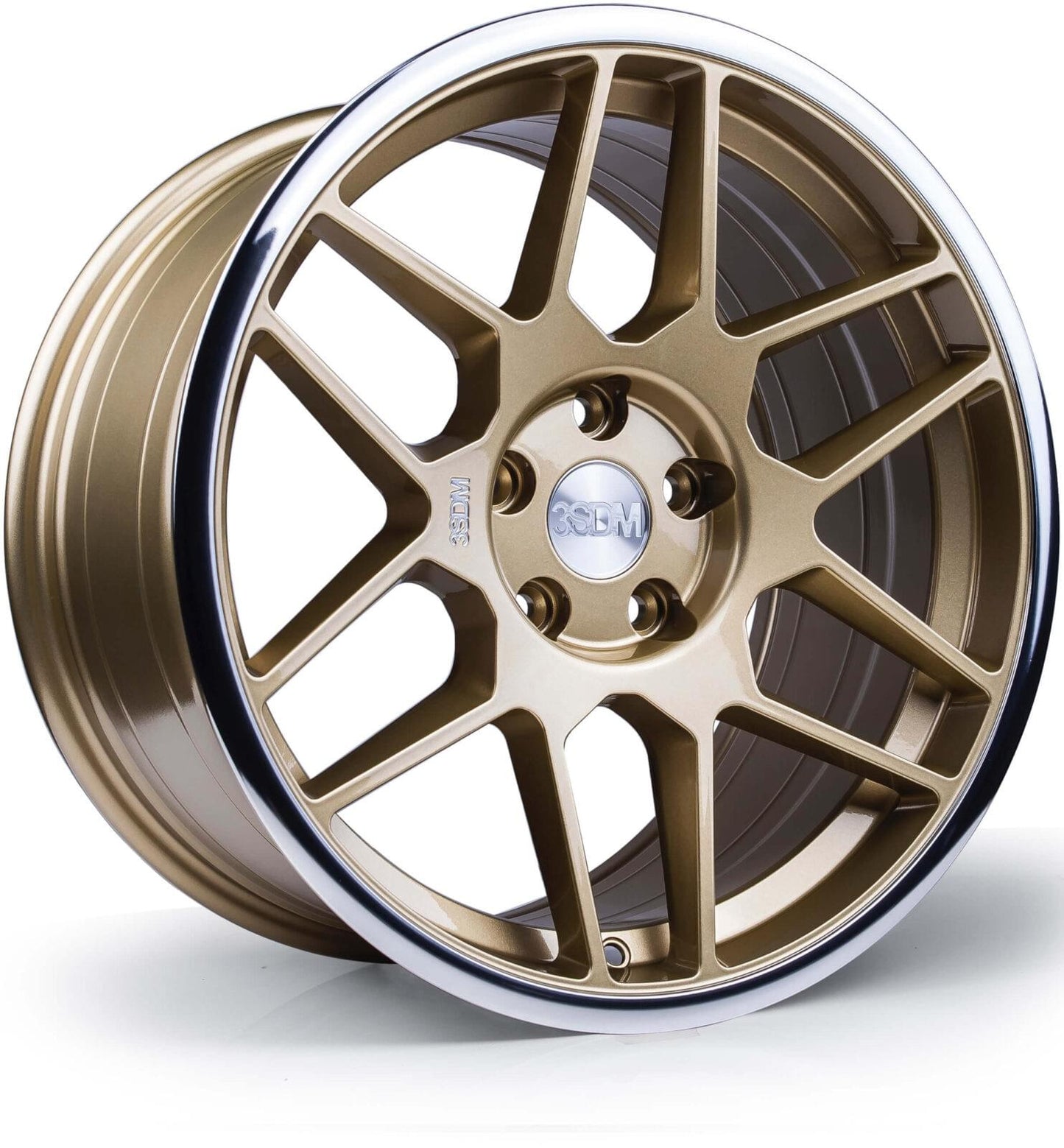 18x9.5 3SDM 0.09 5x112 et40 CB73.1 Gold Mirror Lip