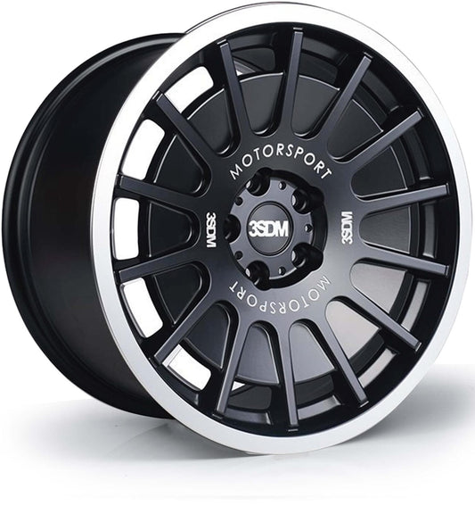 18x9.5 3SDM 0.66 5x112 et40 CB73.1 Matt Black Mirror Polished Lip