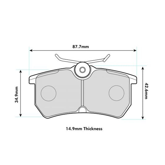Ford Fiesta Mk7 1.0 EcoBoost Rear Performance Brake Pads 8171