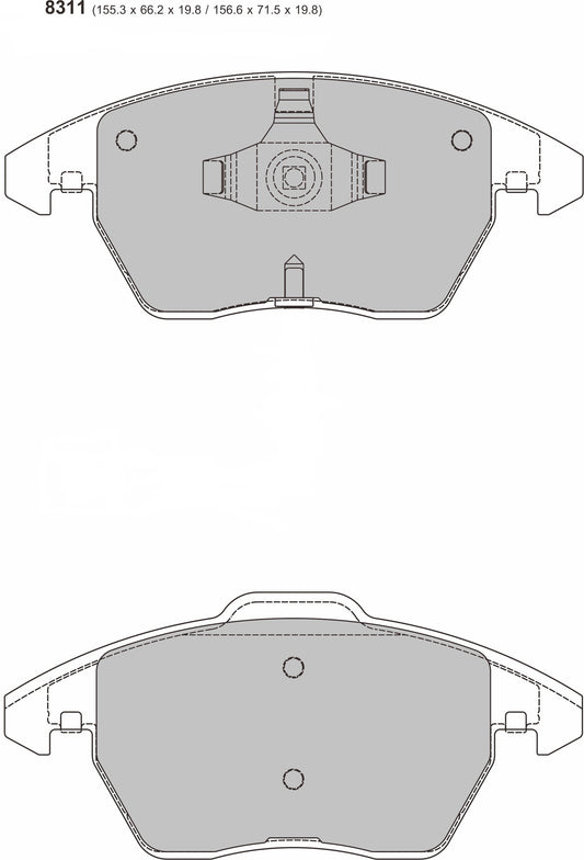 A3 /golf ect Performance Brake Pad cross ref FCP1641 8311