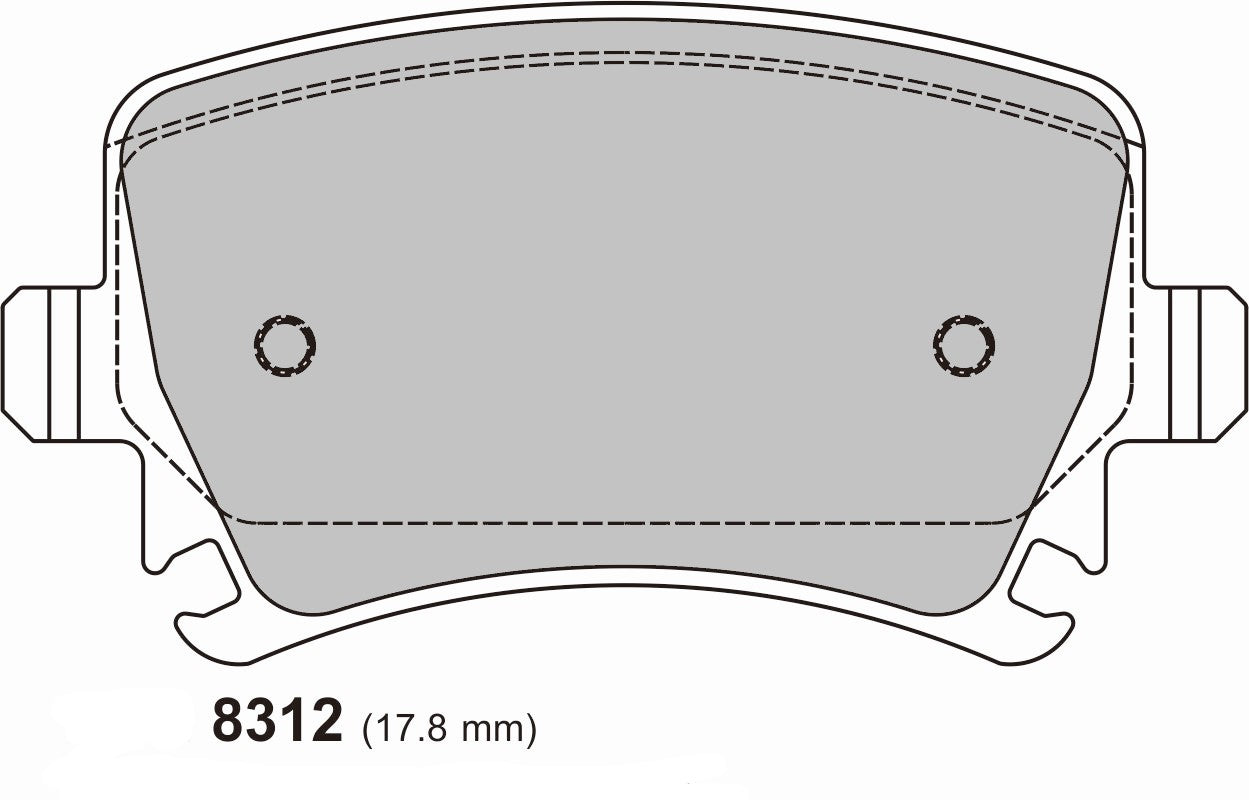 AUDI, SEAR, SEAT, SKODA, VW PBS Rear Performance Brake Pads cross ref Ferodo FCP1636 8312