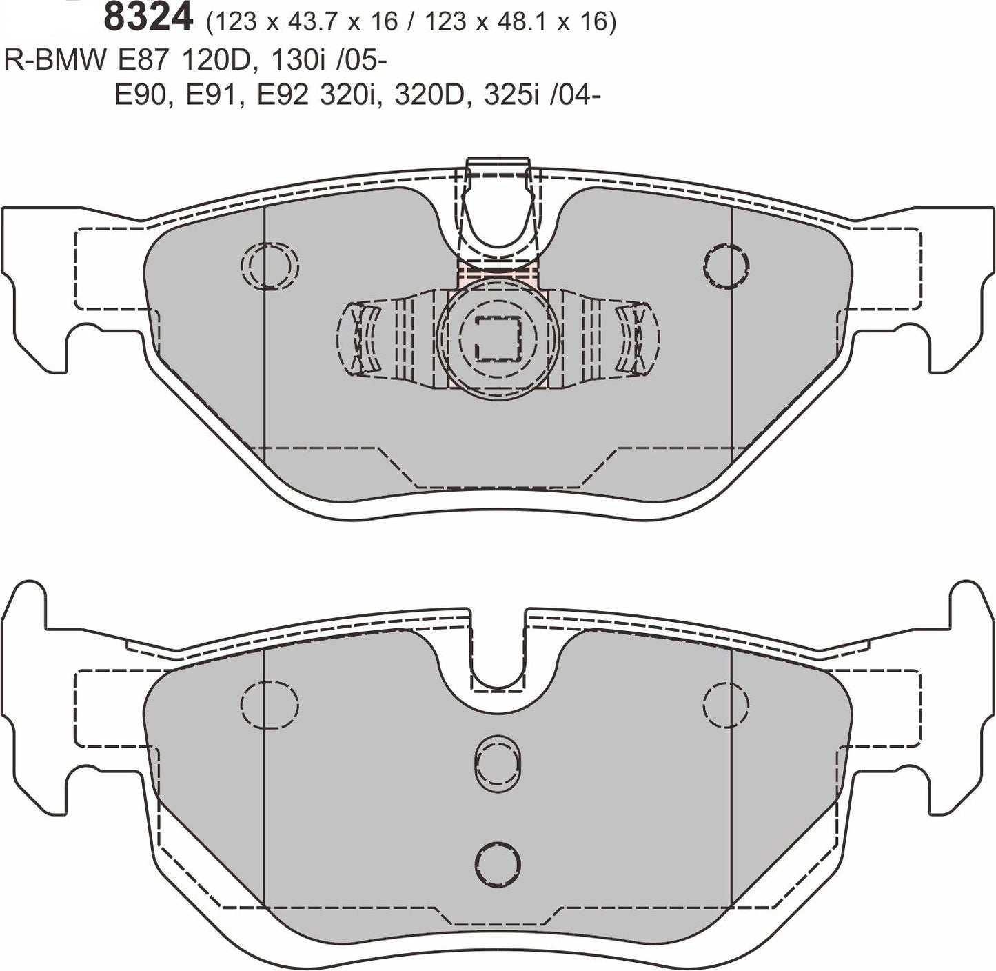 BMW 3 SERIES (E93) Cabrio Rear Performance Brake Pads 8324