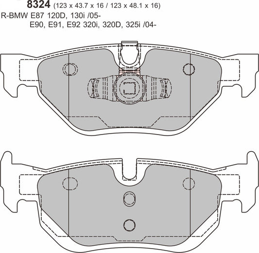 BMW 3 SERIES (E93) Cabrio Rear Performance Brake Pads 8324