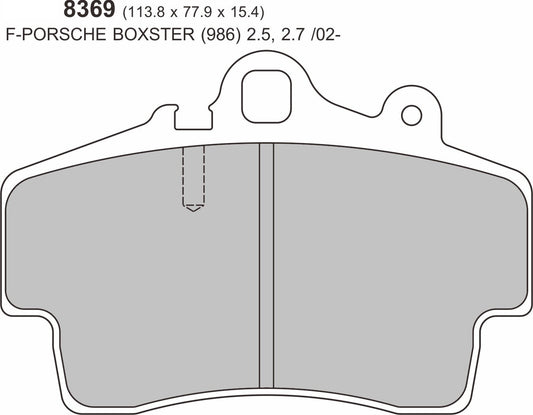 PORSCHE Boxster 986 2.5 Front  Performance Brake Pads 8369