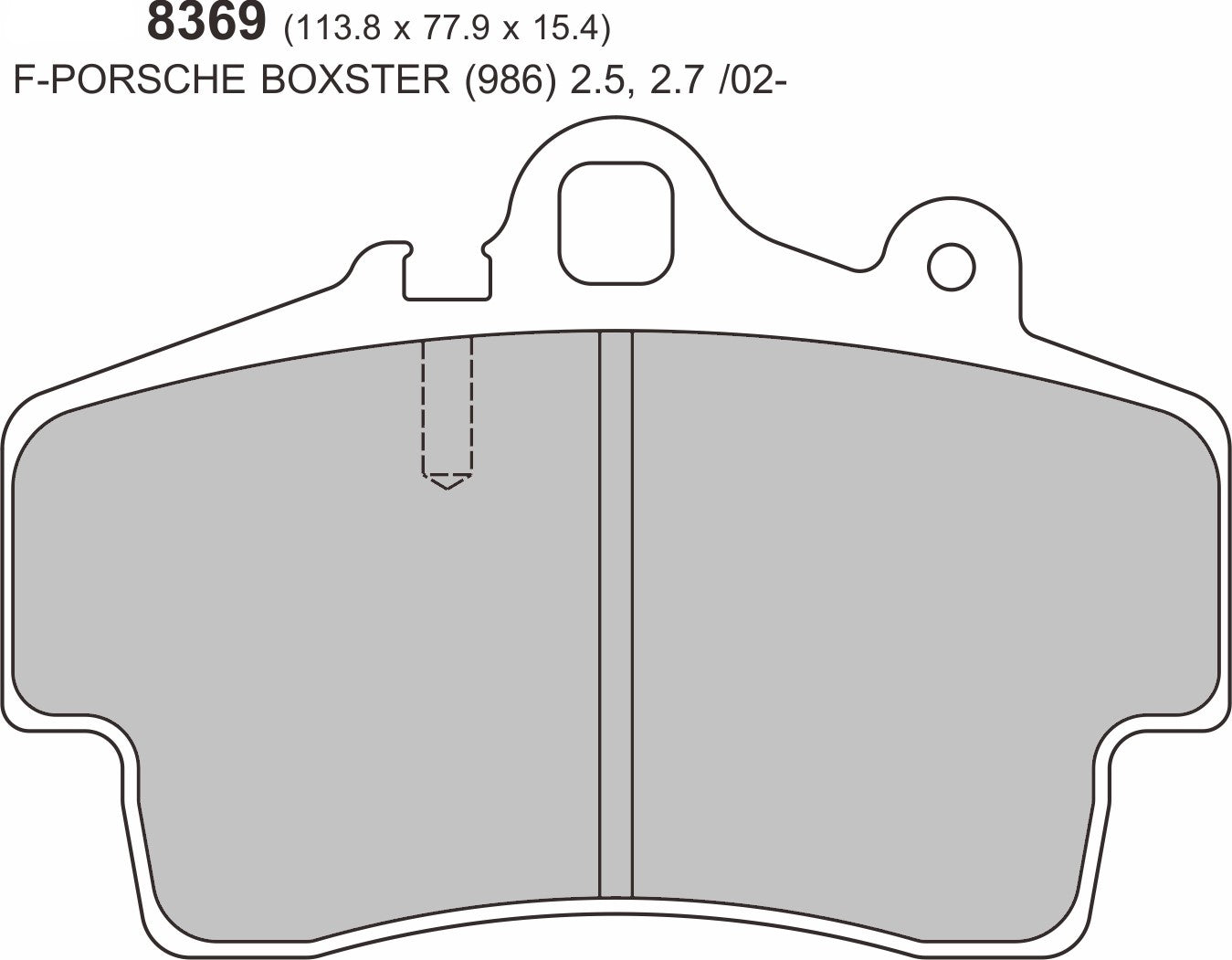 PORSCHE Cayman 987 2.7 Front  Performance Brake Pads 8369
