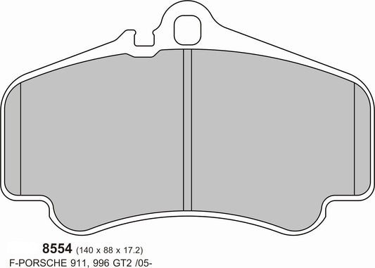 Porsche 911 (996) 3.6 GT2/GT3 & Turbo 99-02 FRONT Performance Brake Pads