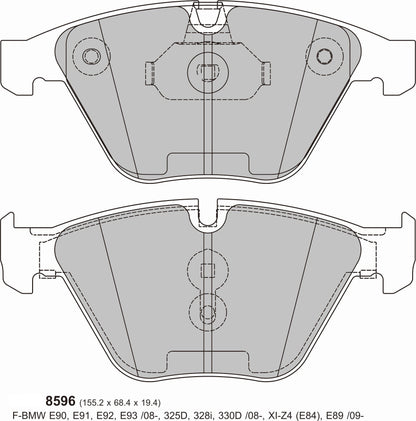 BMW 3 SERIES E92/E93 Front Performance Brake Pads 8596