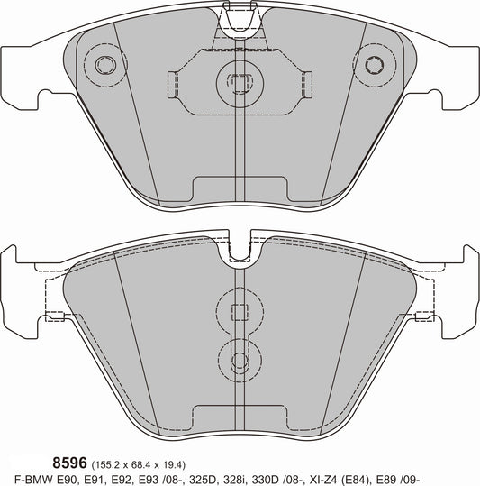 BMW 3 SERIES E92/E93 Front Performance Brake Pads 8596