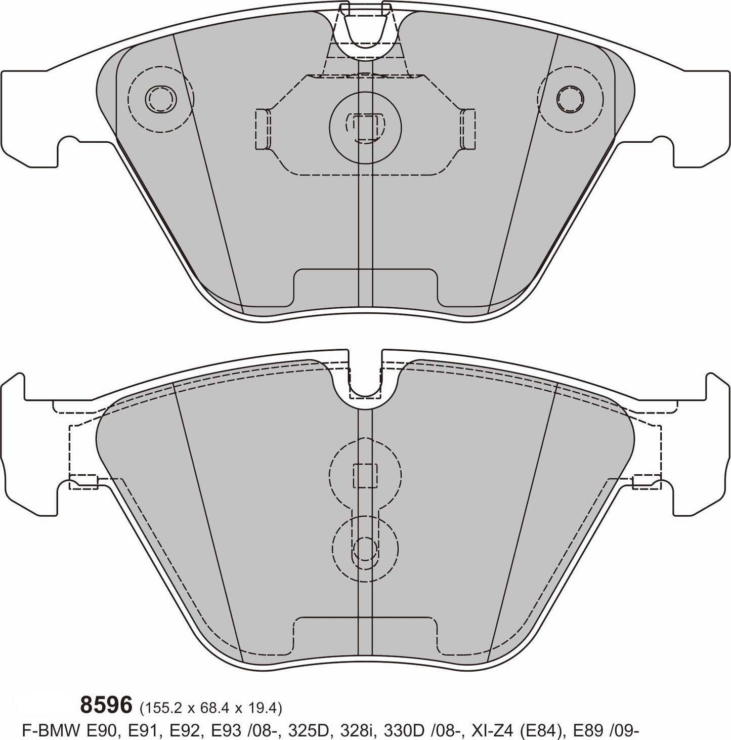 BMW 5 SERIES F10 Front Performance Brake Pads 8596