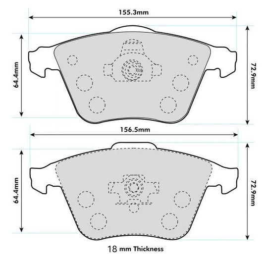 SAAB 9-3 Turbo Performance Brake Pads 8602 18mm Thick