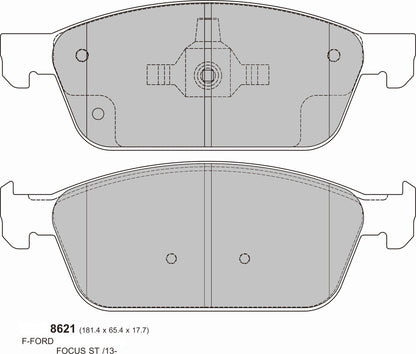 Ford Focus ST Mk3 Front Prorace Pads 8621