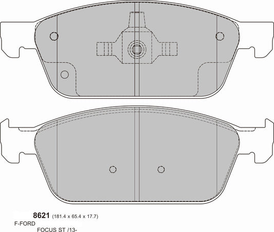 Ford Focus ST Mk3 Front Prorace Pads 8621