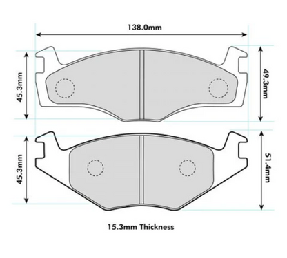 PBS WV Golf Mk1/2/3 Kelgate Caliper Front Performance Brake Pads