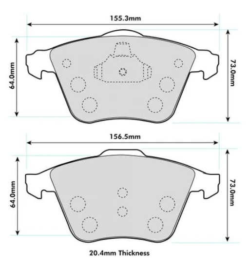 PBS VW Golf Mk5/6 Front Performance Brake Pads