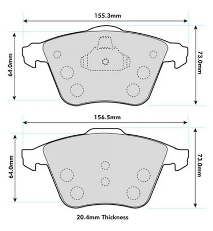 PBS VW Golf Mk5/6 Front Performance Brake Pads