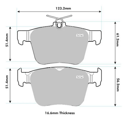PBS GOLF R MK7 5G1, BQ1, BE1, BE2 2.0 4Motion Rear PBS Performance Brake Pads