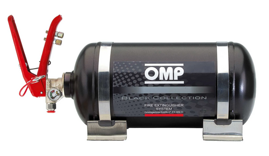 OMP Black Collection Mechanical Steel Bottle Fire Extinguisher System - 2.8 Ltr