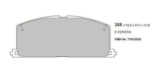 Toyota MR2 MK1 Front Performance Brake Pads 0308