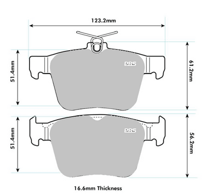 AUDI, SKODA, VW Rear PBS Performance Brake Pads cross ref Ferodo FCP4697 7002