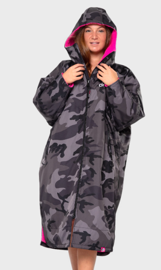 dryrobe® Advance | Long Sleeve – Black Camo Pink