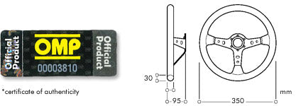 OMP Corsica Superleggero Suede Leather 350mm Steering Wheel Black