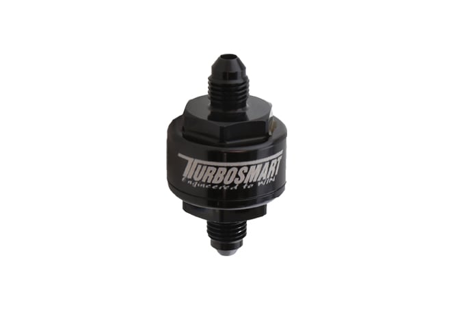 Turbosmart Billet Turbo Oil Feed Filter 44um AN-3 - Black (TS-0804-1001)