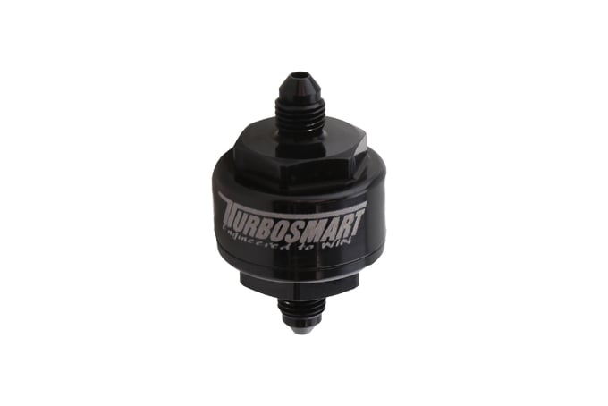 Turbosmart Billet Turbo Oil Feed Filter 44um AN-4 - Black (TS-0804-1002)