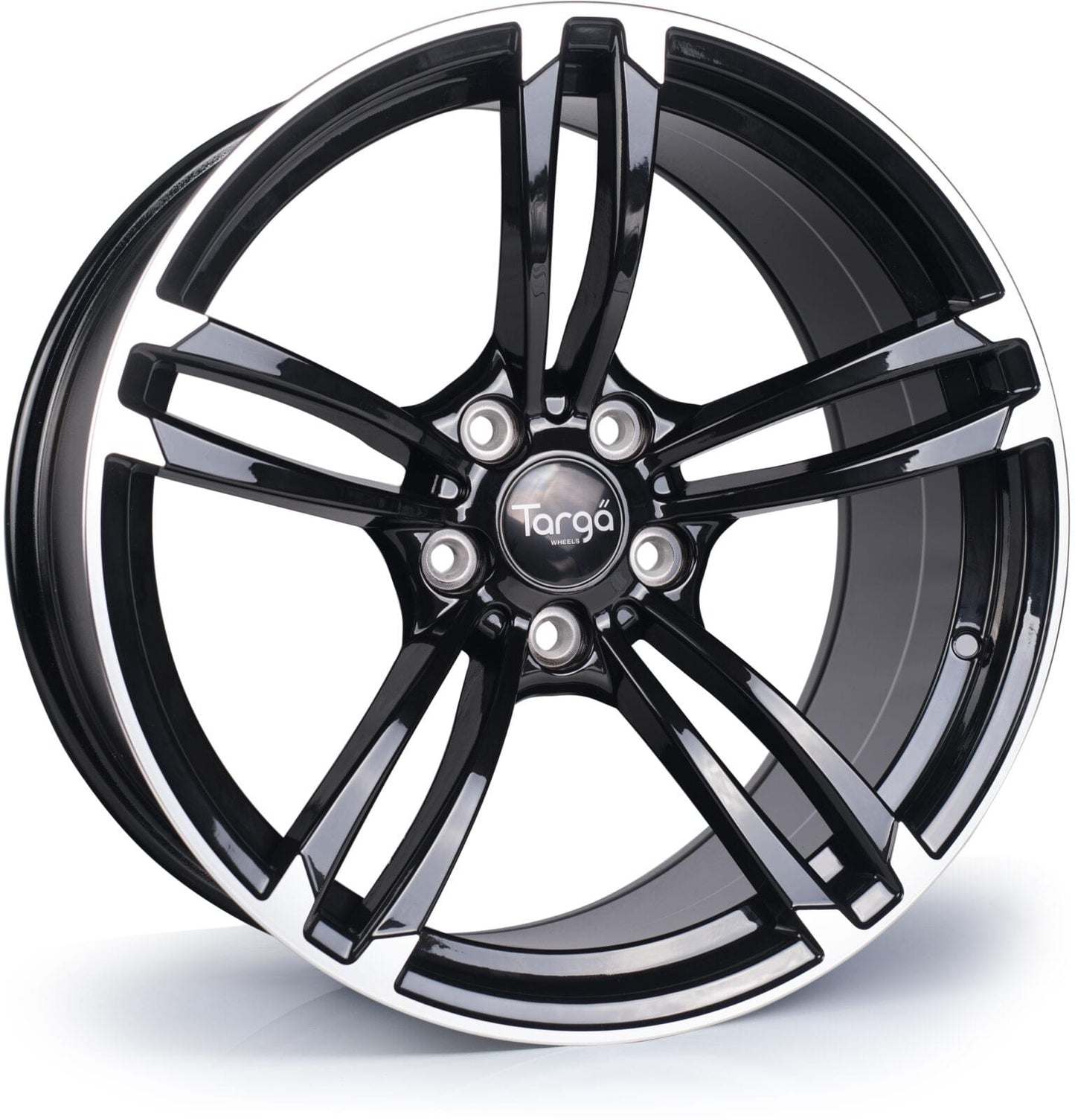 19x9.5 Targa TG1 5x120 et35 CB72.6 Gloss Black / Polished Face