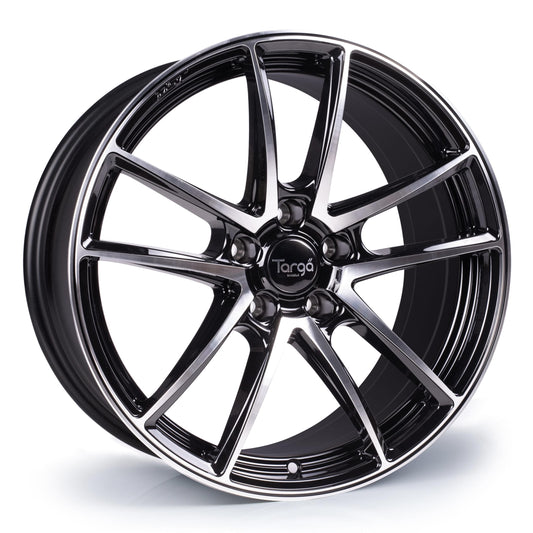19x8 Targa TG5-FF 5x112 et42 CB73.1 Gloss Black / Polished Face